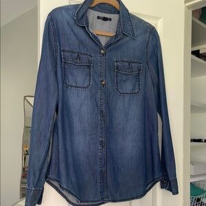 Blue Denim Button-Up Shirt